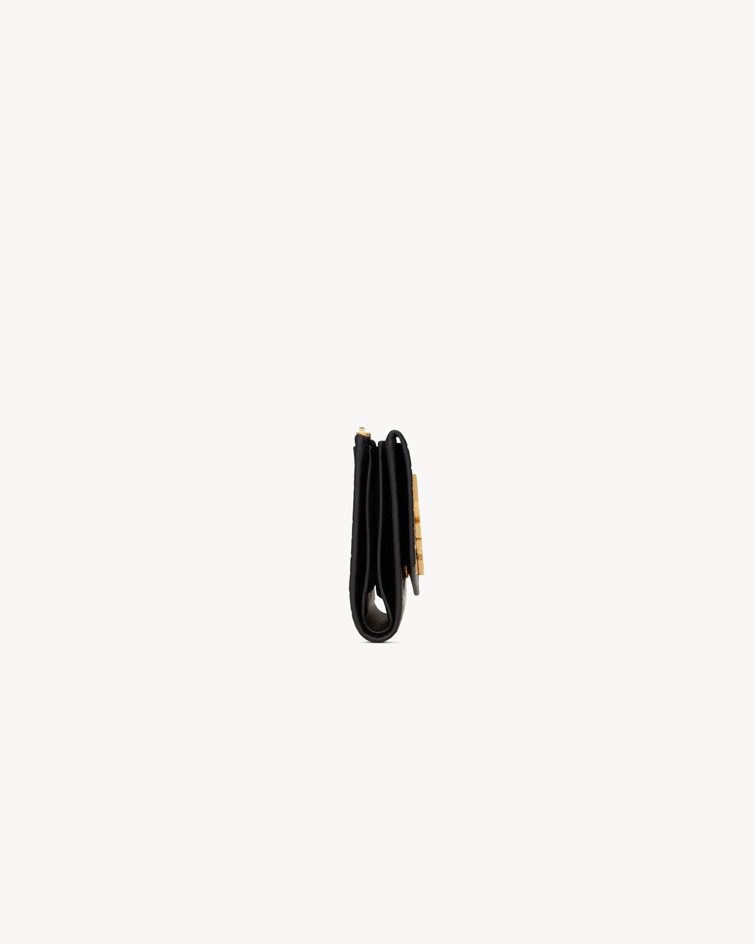 UPTOWN portefeuille compact en cuir brillant embossé crocodile