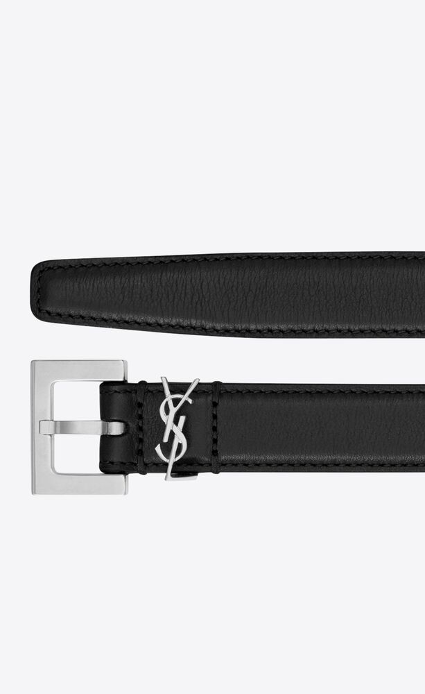 CASSANDRE THIN belt with square buckle in smooth leather | Saint Laurent | YSL.com