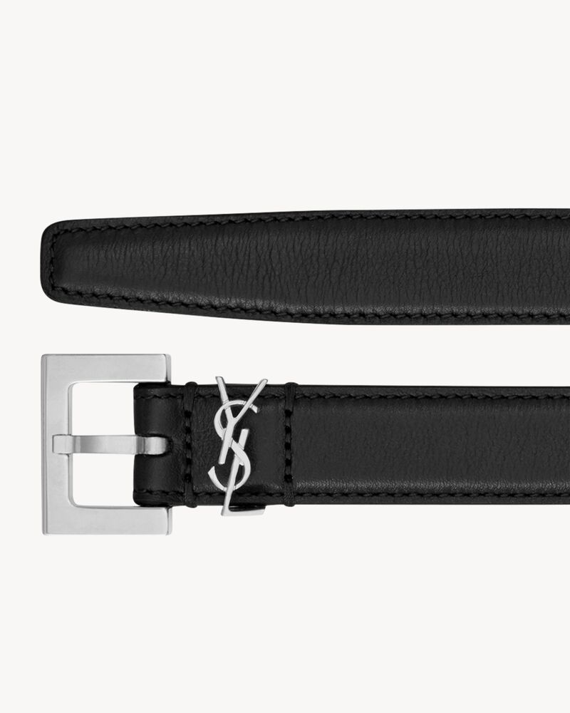 CASSANDRE THIN belt with square buckle in smooth leather