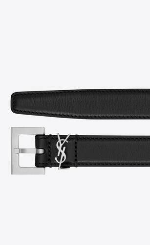 cassandre thin belt with square buckle in smooth leather