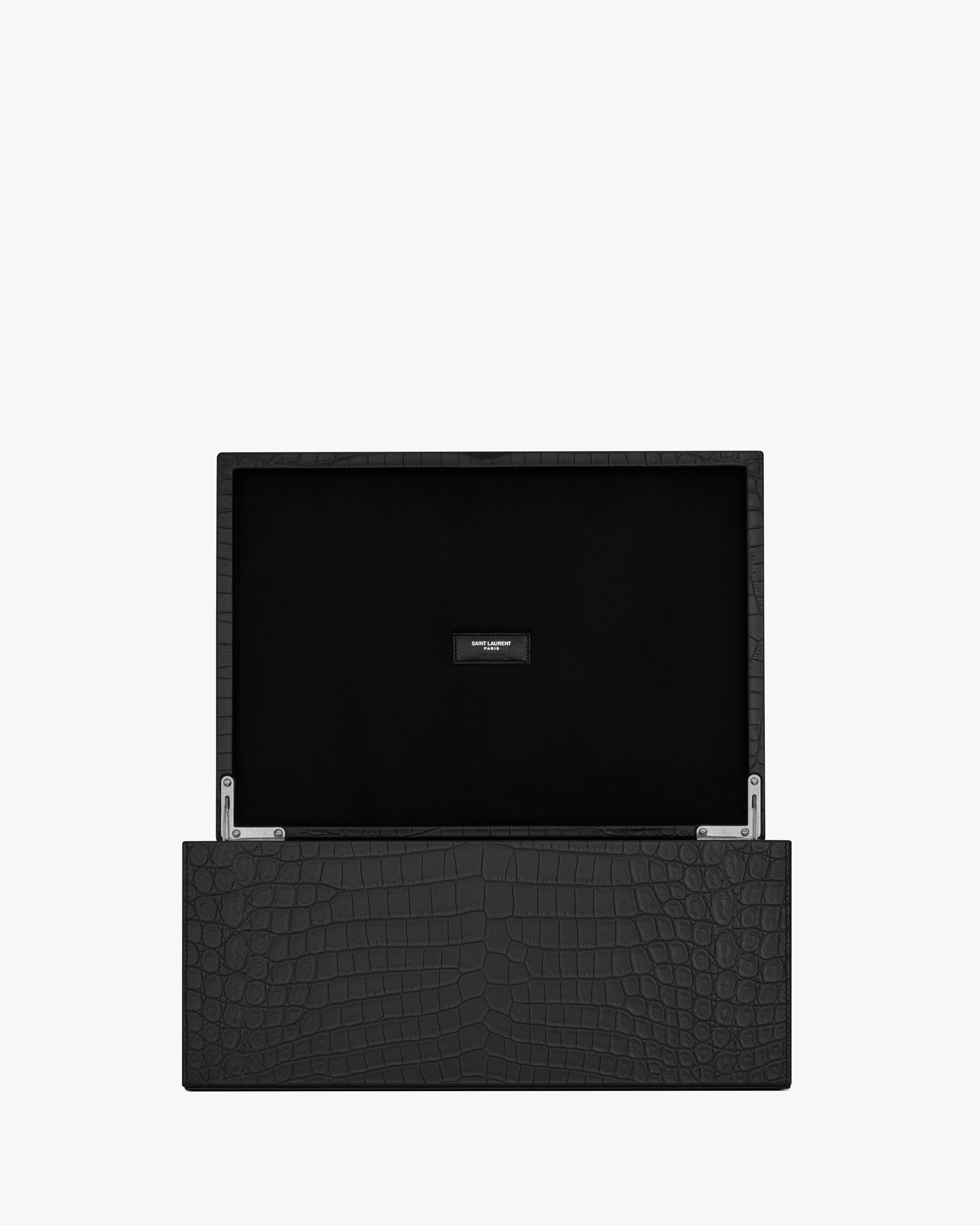 Medium CROCODILE-EMBOSSED leather box