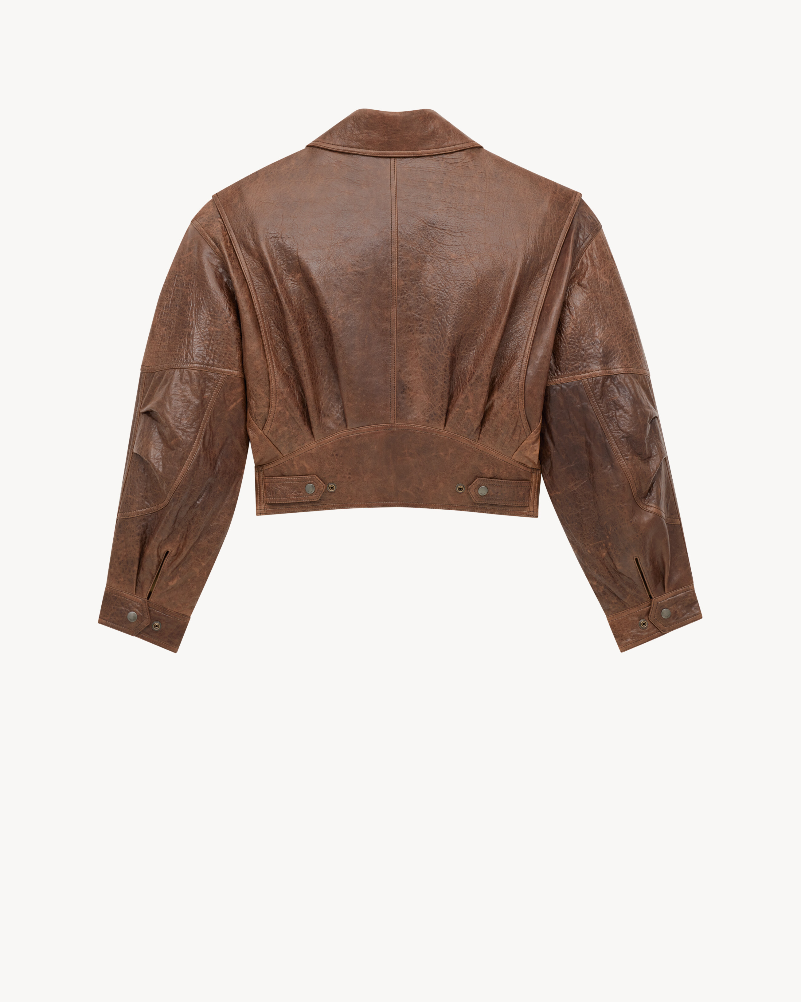 Bomber en cuir d’agneau vieilli