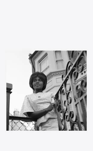 sarah mills okaikoi in front of her home in balham, south london, c. 1965