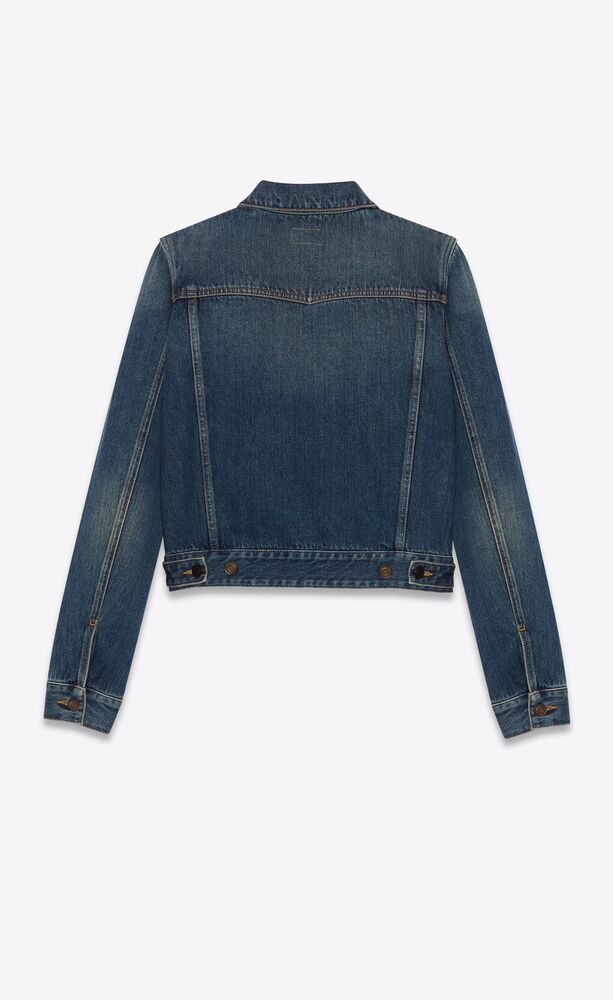 classic jacket in deep vintage blue denim | Saint Laurent | YSL.com