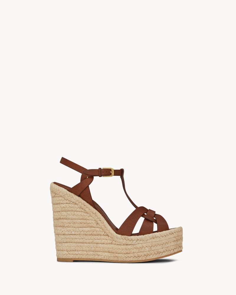 TRIBUTE espadrilles wedge in smooth leather