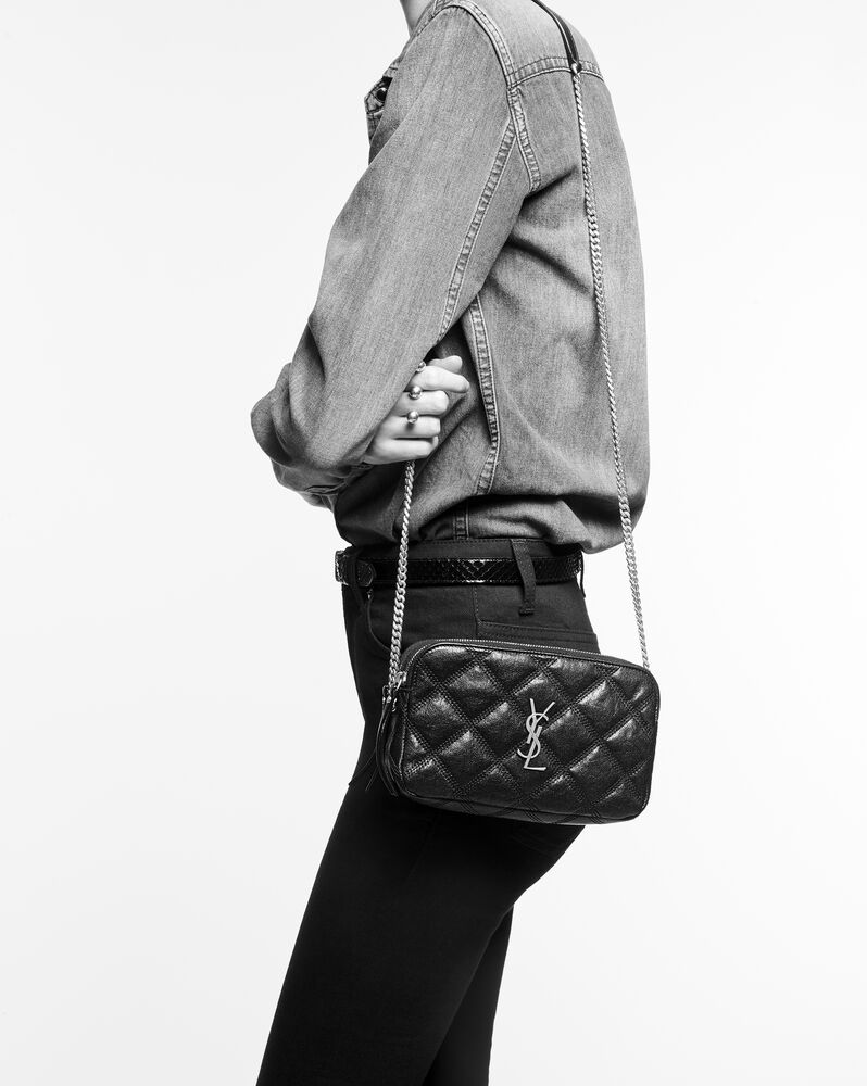 BECKY double-zip pouch in quilted lambskin | Saint Laurent United ...