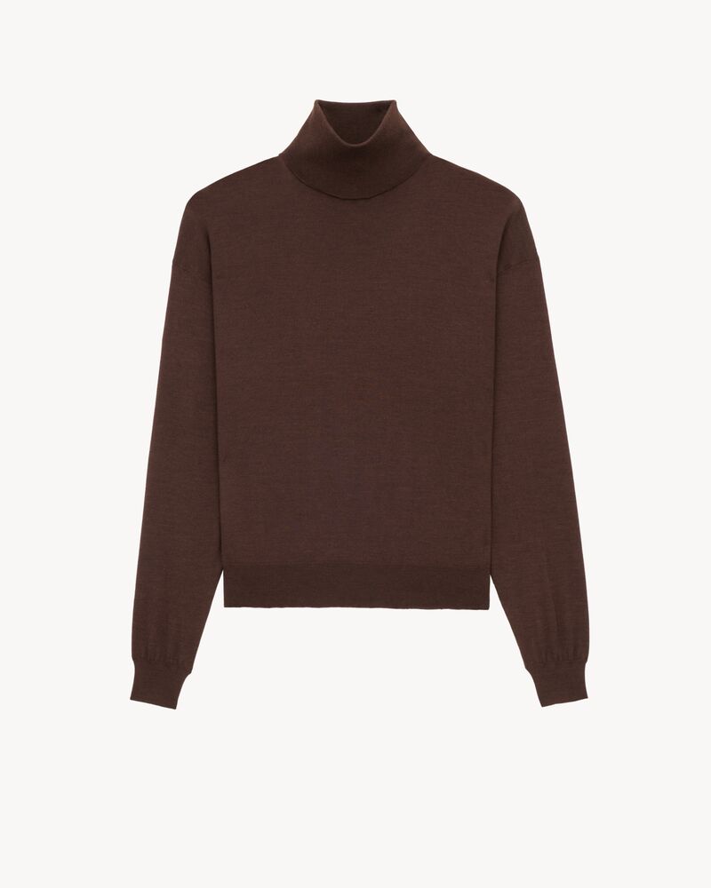 turtleneck sweater in cashmere, wool, and silk