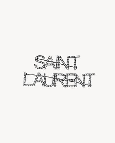 Saint Laurent Ysl Logo Brooch In Silver, ModeSens