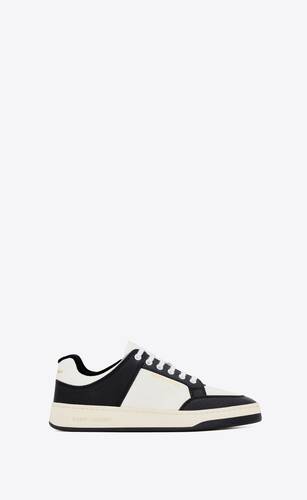Saint Laurent Leather Embroidered Accent Sneakers - Silver Sneakers, Shoes  - SNT266398 | The RealReal