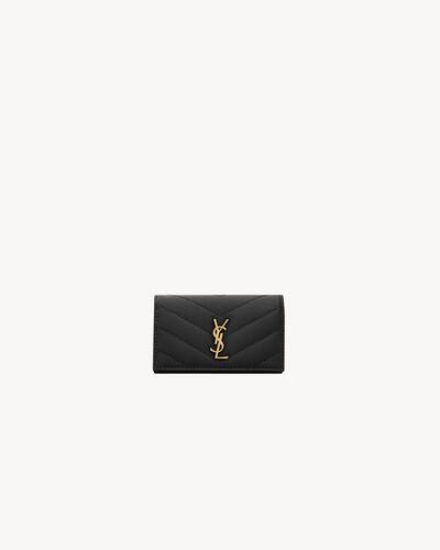 CASSANDRE SLIM KEY CASE IN GRAIN DE POUDRE EMBOSSED LEATHER, Saint Laurent