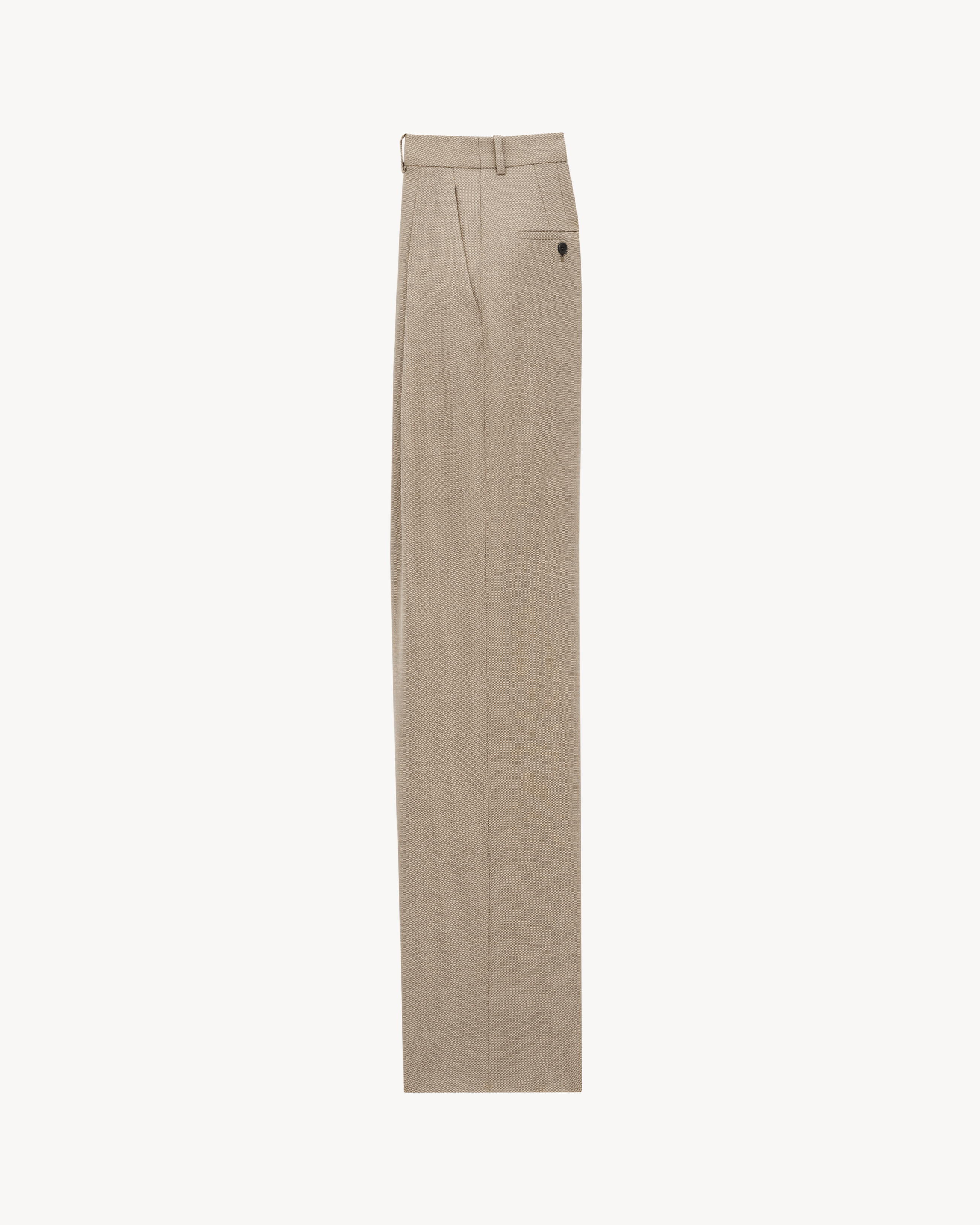 Pantaloni a gamba ampia in lana motivo caviale
