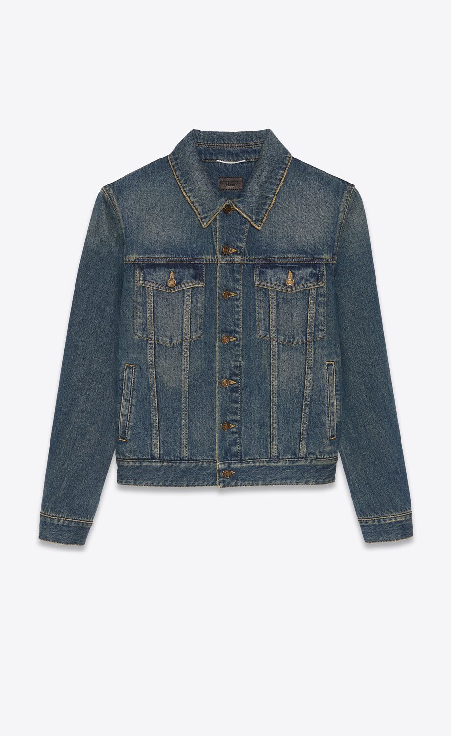 Classic jacket in deep vintage blue denim | Saint Laurent | YSL.com
