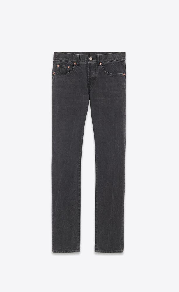 slim-fit-jeans aus denim im used-look in paris black