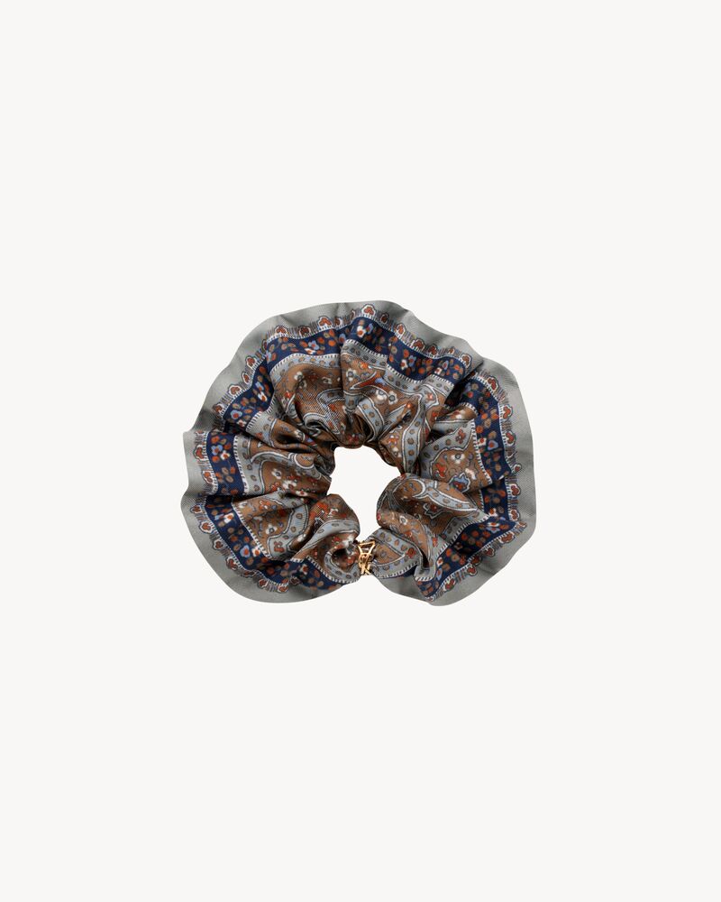 CASSANDRE scrunchie in paisley silk twill