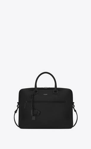 Saint Laurent Sac De Jour Full-grain Leather Briefcase in Black for Men Mens Bags Briefcases and laptop bags 