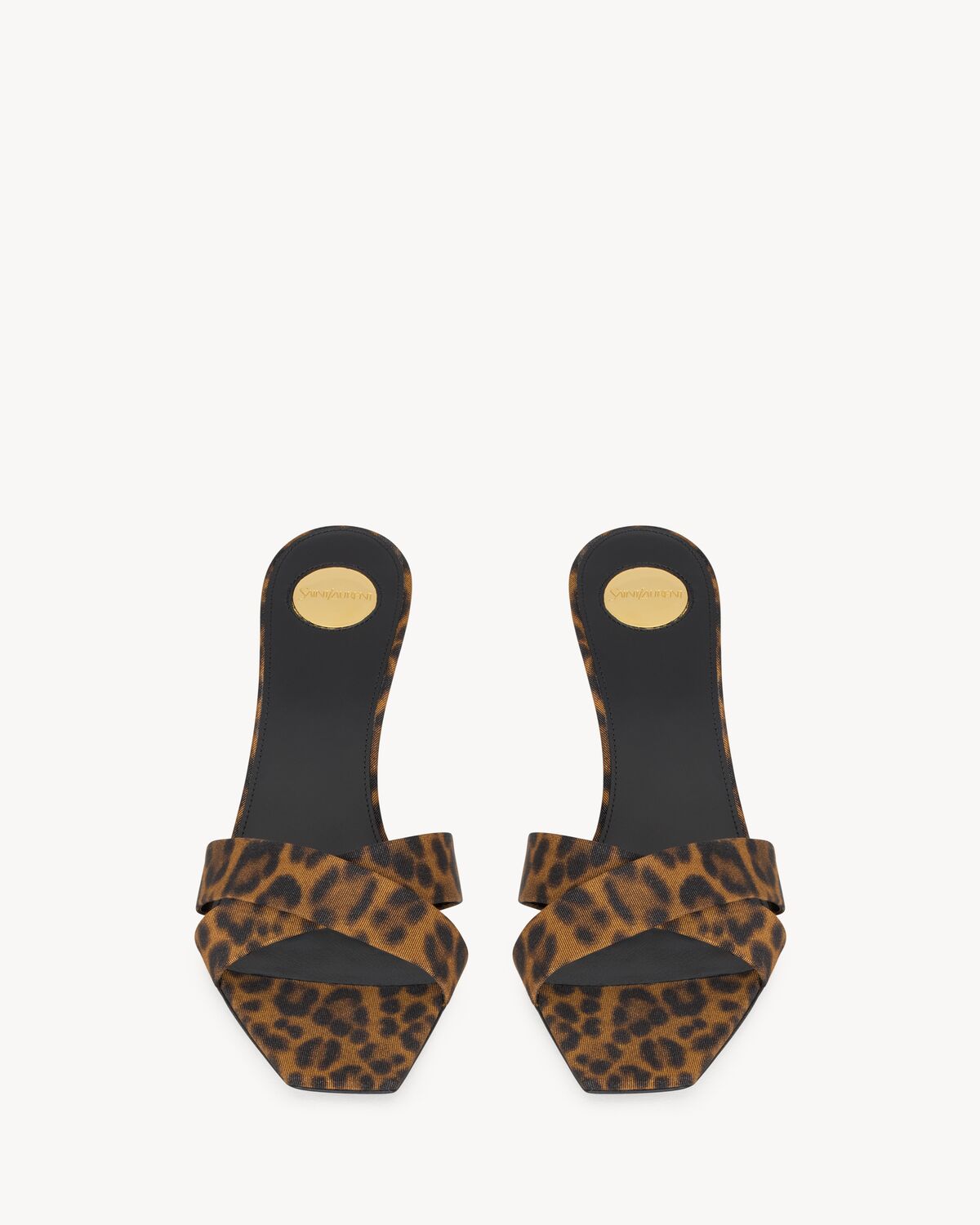 jill mules in leopard grosgrain