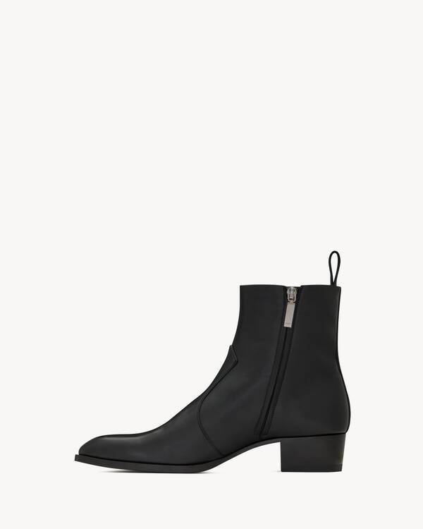 WYATT zipped boots in smooth leather | Saint Laurent United States ...