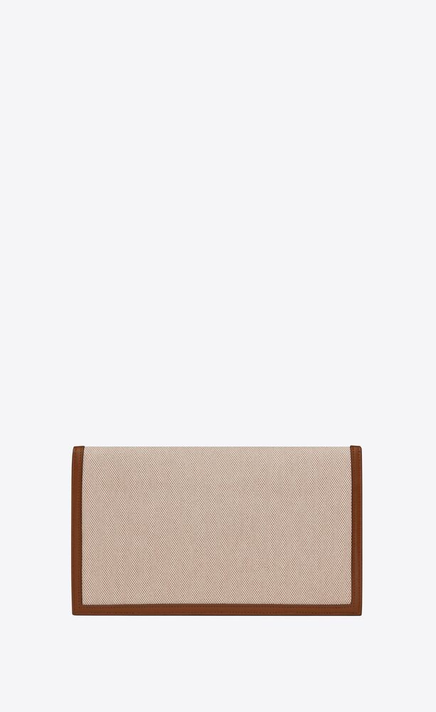 UPTOWN pouch in canvas and smooth leather, Saint Laurent
