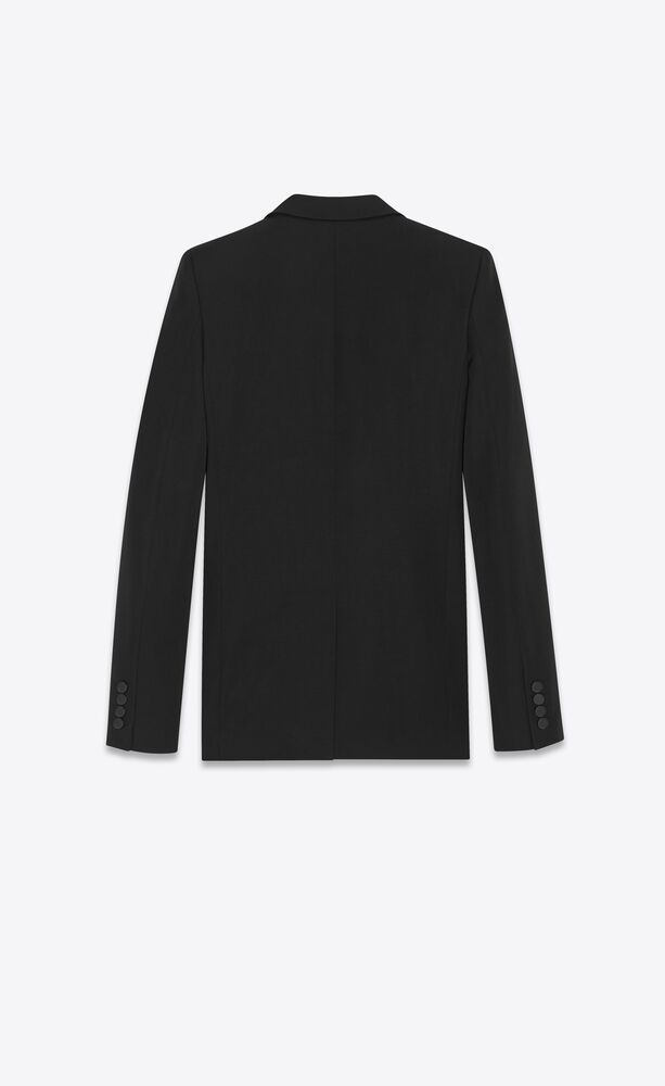 tube tuxedo jacket in grain de poudre saint laurent | Saint Laurent | YSL.com
