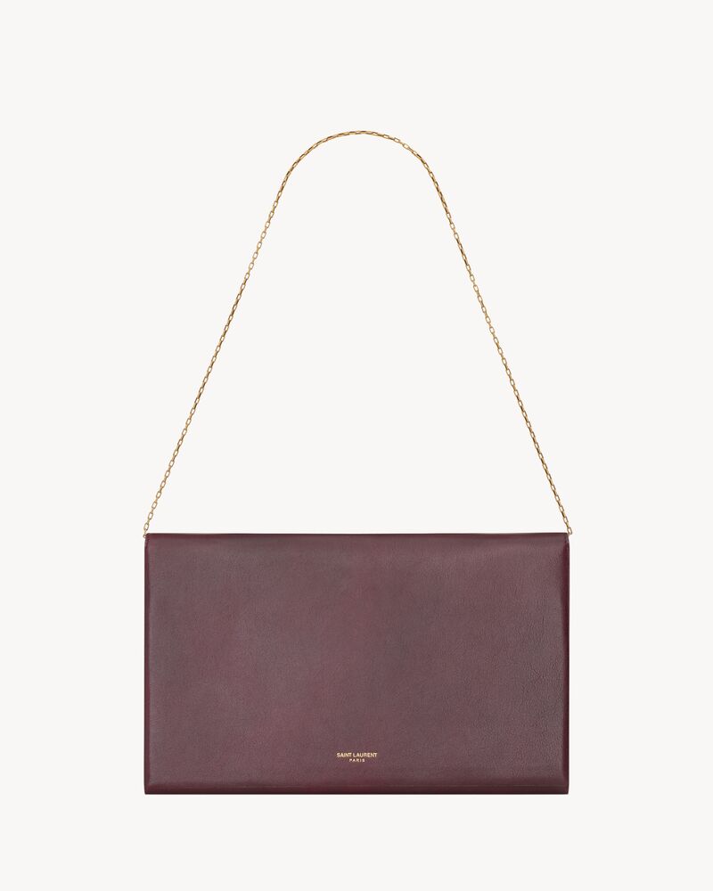 LETTER large pouch on chain in leather