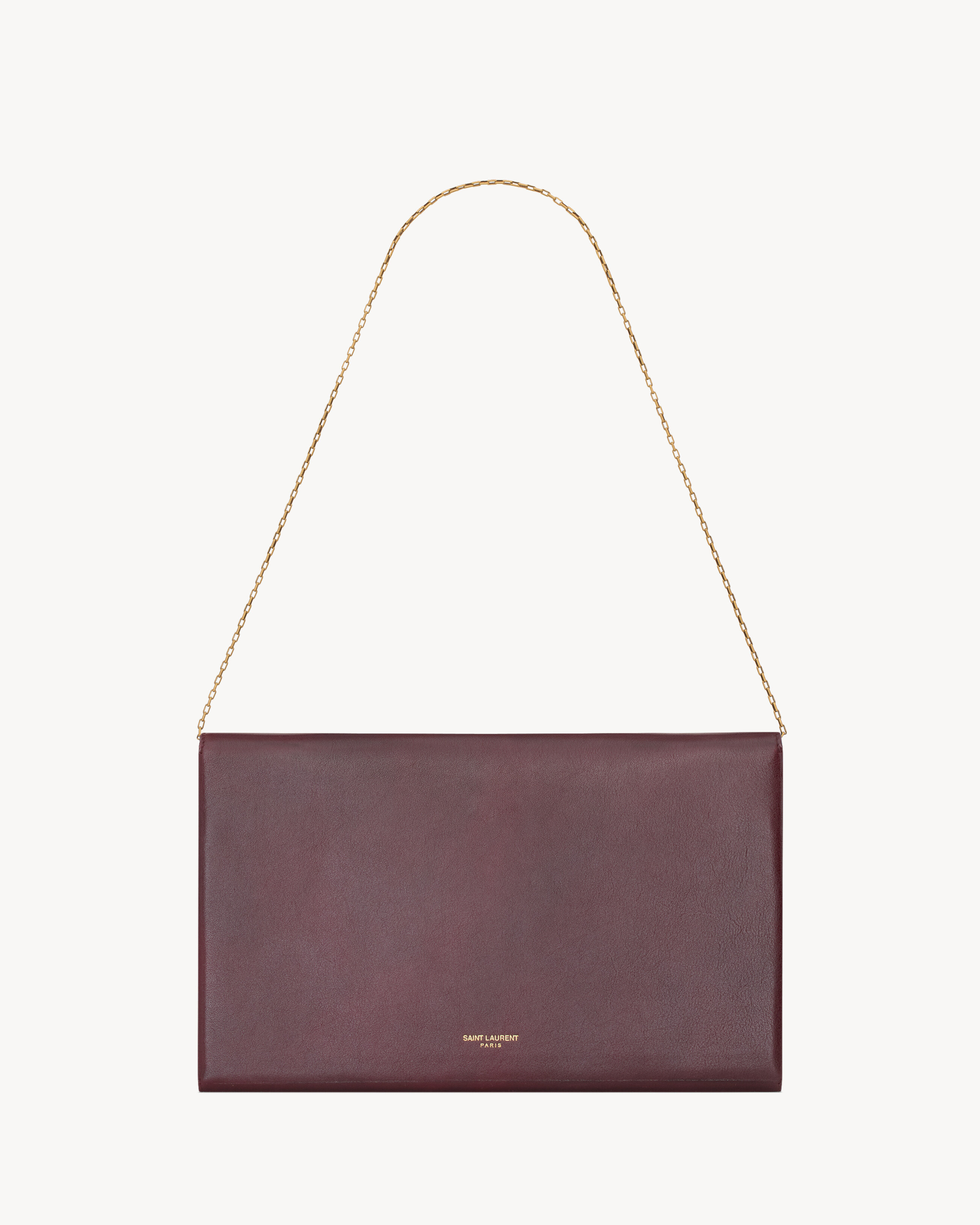 LETTER large pouch on chain in leather
