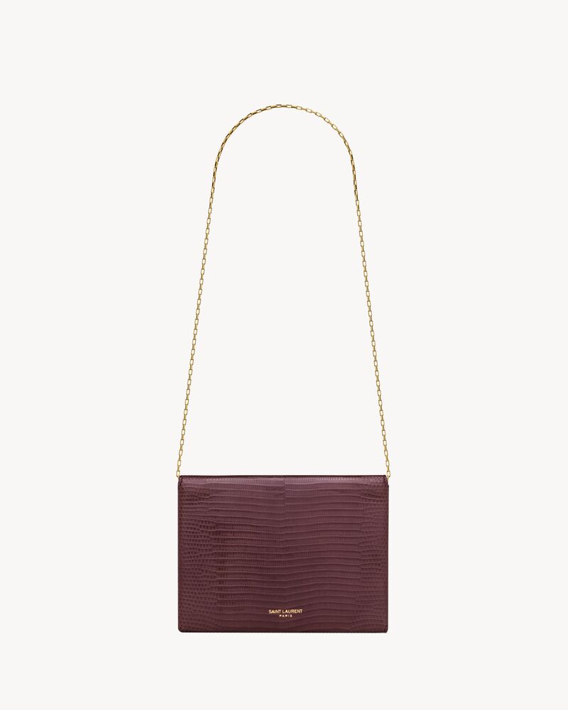 LETTER chain pouch in lizard