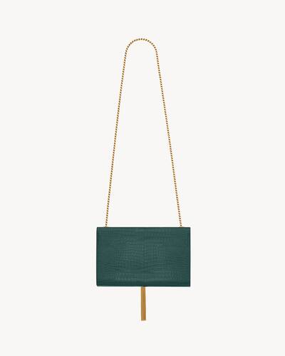 kate medium with tassel in crocodile embossed shiny leather