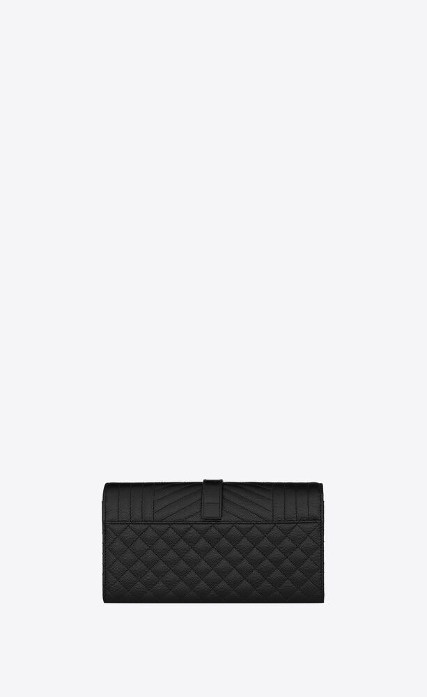 SAINT LAURENT - Branded animal-embossed leather wallet