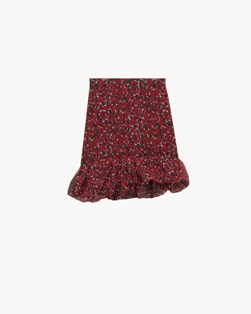 ruffled mini skirt in spotted silk muslin