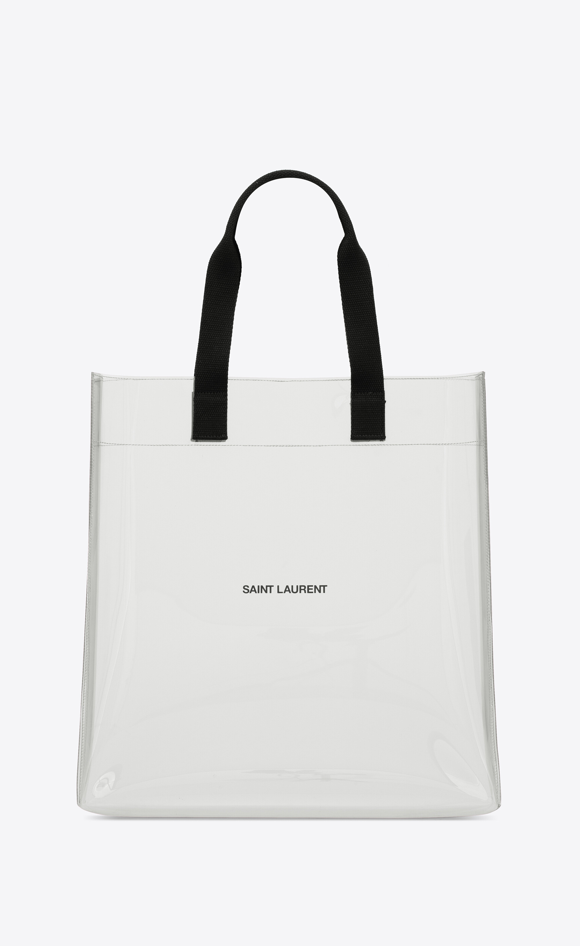 Yves Saint Laurent YSL Gray Printed PVC Tote Bag Brown Beige Grey