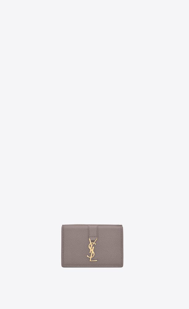 YSL LINE origami tiny wallet in grained leather | Saint Laurent