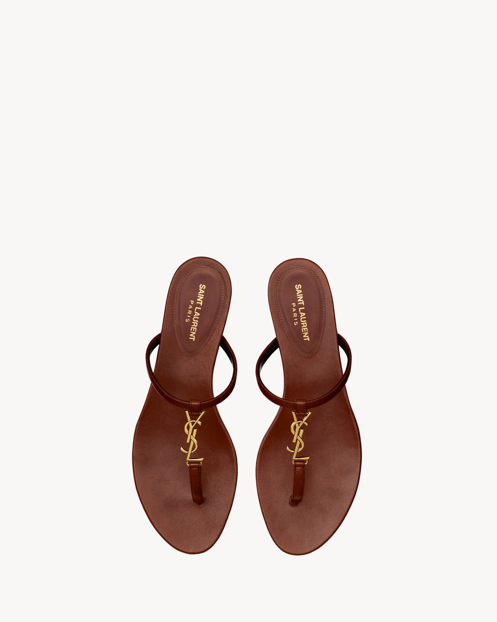 CASSANDRA slides in smooth leather Saint Laurent YSL AU