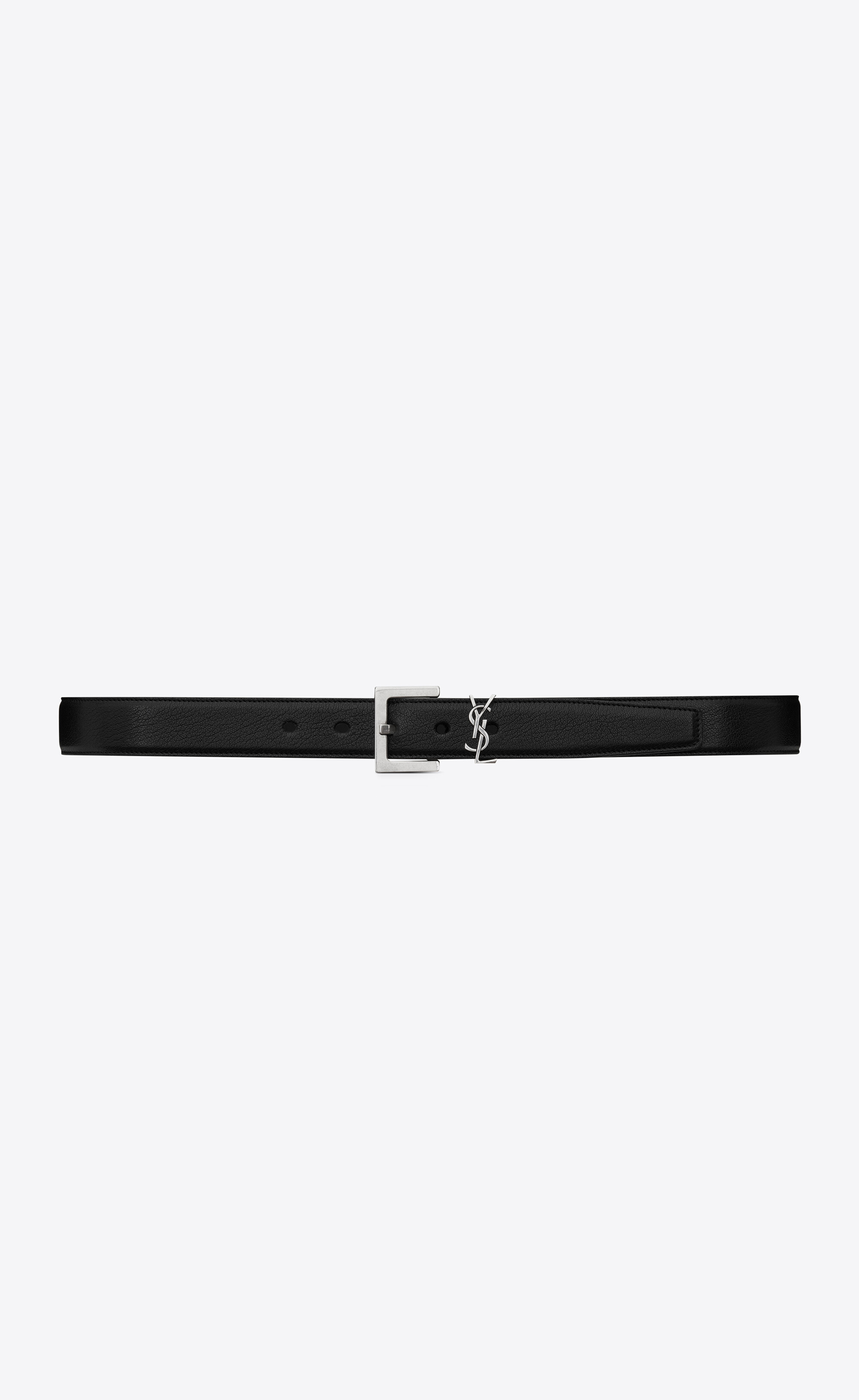 Mens Accessories Belts Saint Laurent Monogram Belt in Black for Men 