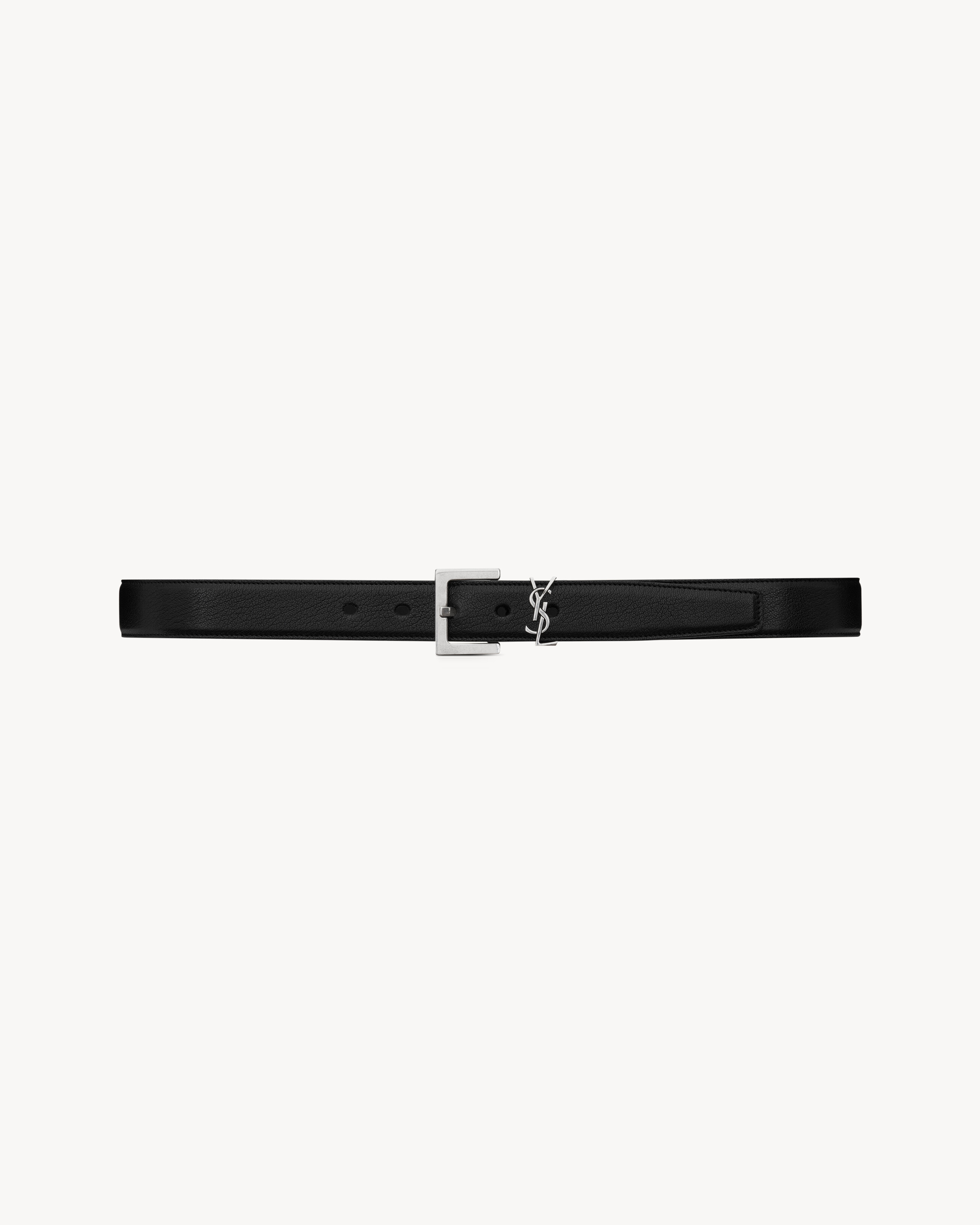 Saint Laurent Men's Logo Suede Belt