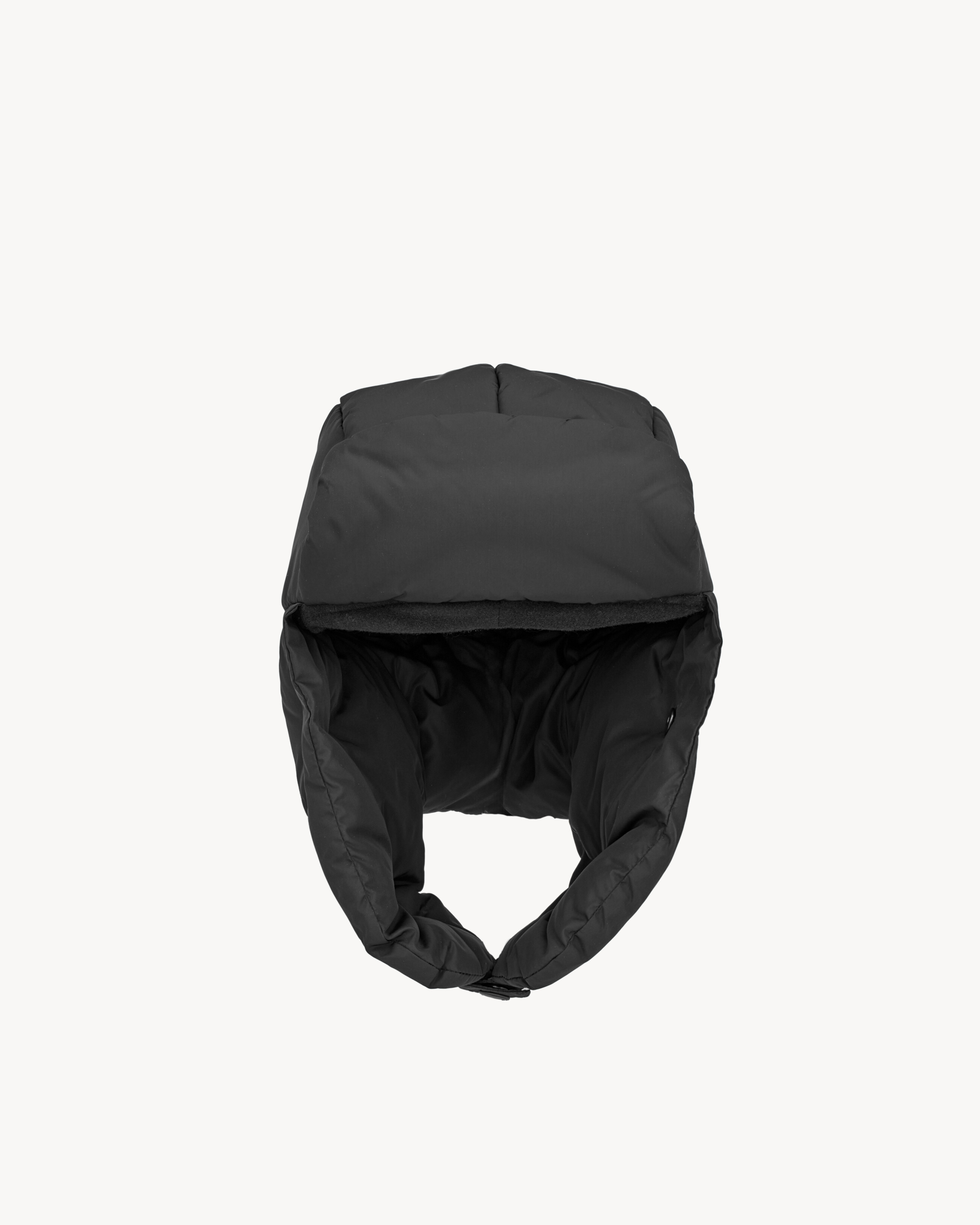 TRAPPER HAT IN NYLON, WOOL, CASHMERE, AND LEATHER