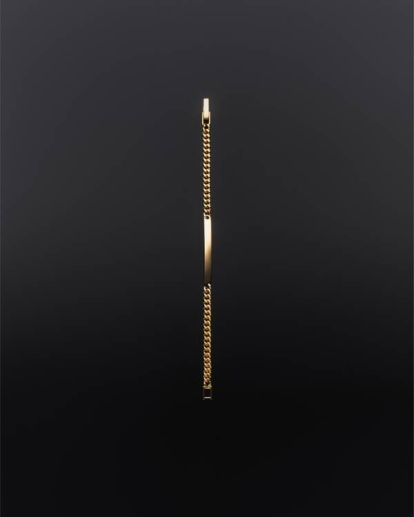 【美品】SAINT LAURENT IDプレートブレスレット ゴールド サンローランパリ IDプレート ブレスレット レザー ブラック ピンク