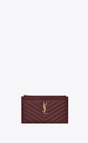 monogramme clutch aus leder mit grain-de-poudre-struktur