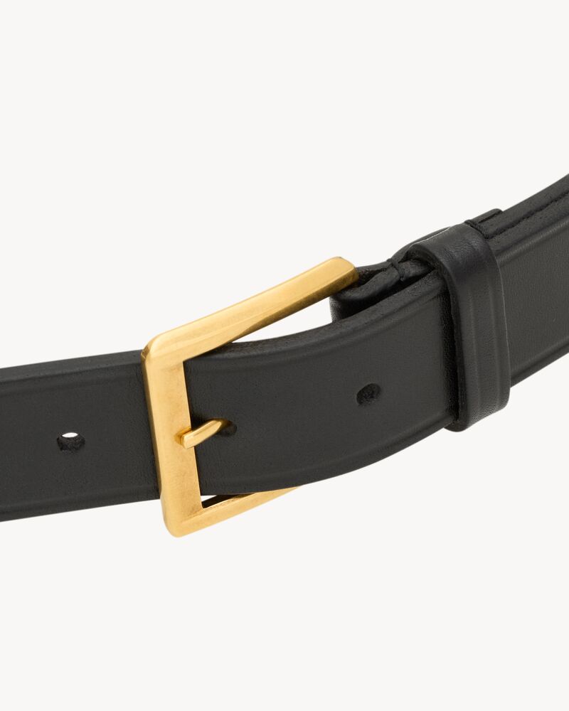rectangular buckle belt in leather