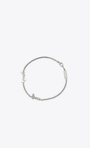 opyum charm bracelet in metal and rhinestone