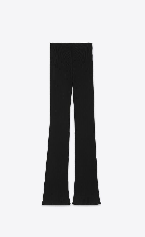 low-waisted pants in ribbed wool