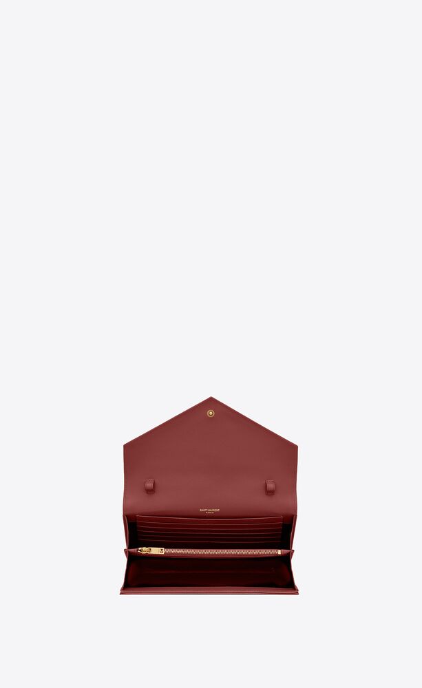 SAINT LAURENT Cassandre Chain matelassé textured-leather wallet