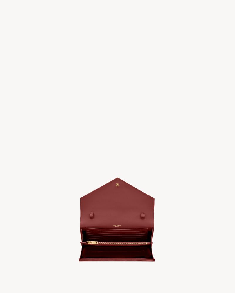 SAINT LAURENT Cassandre Chain matelassé textured-leather wallet