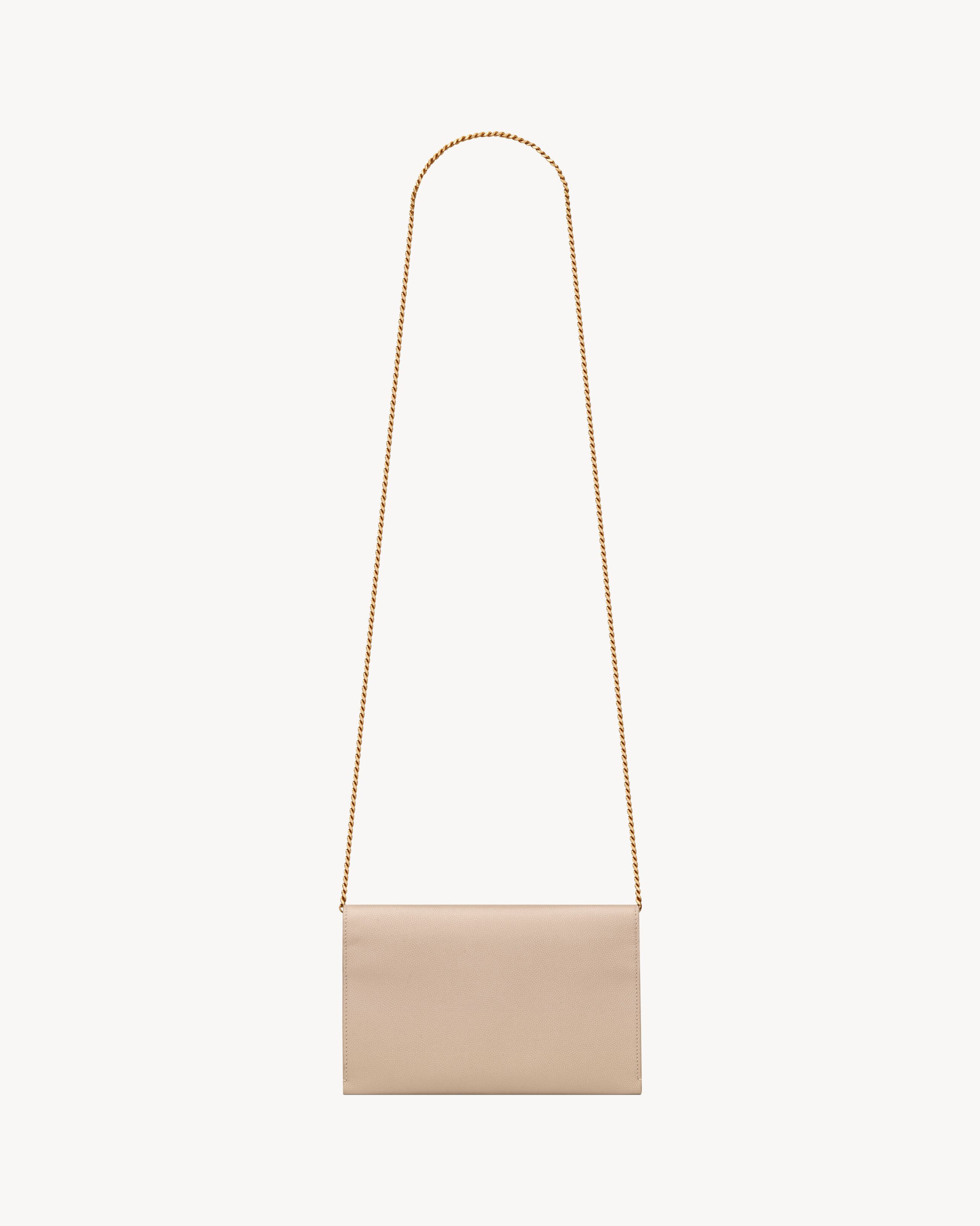 UPTOWN CHAIN WALLET IN GRAIN DE POUDRE EMBOSSED LEATHER