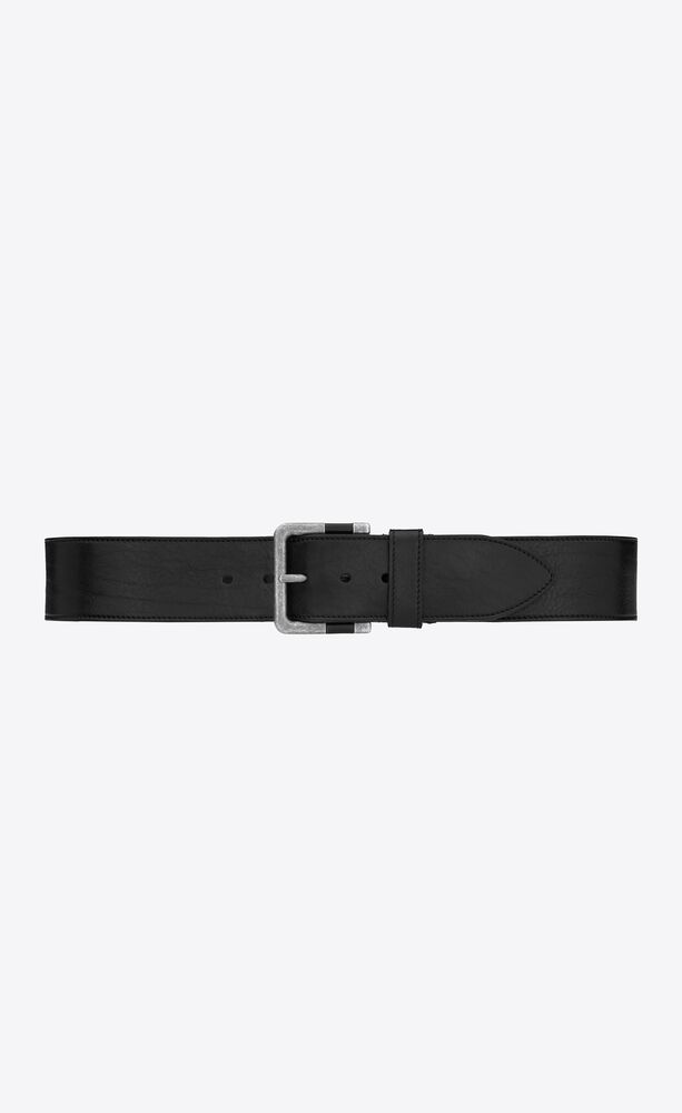 carree buckle wide belt in vegetable-tanned leather