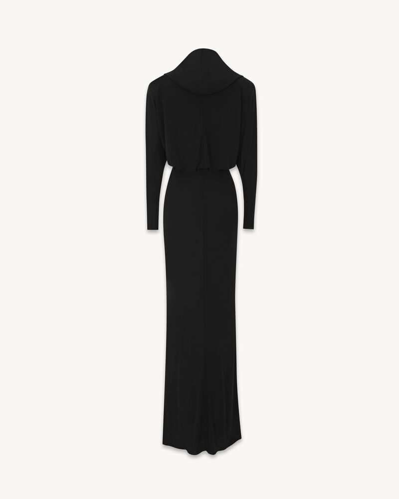 hooded dress in crepe jersey