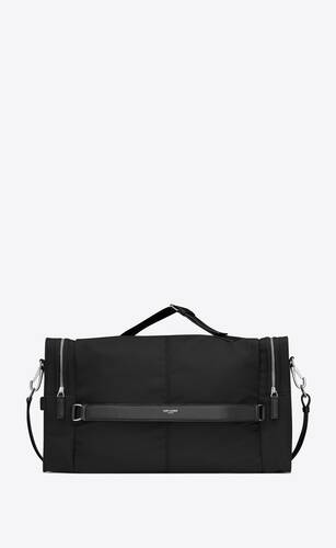 square duffle bag in econyl® and smooth leather