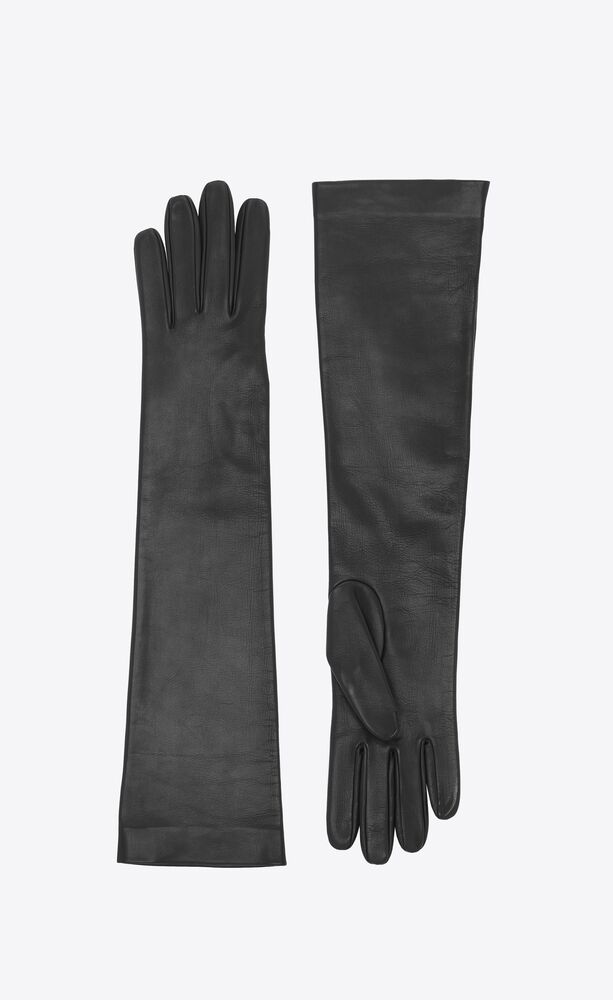 long gloves in lambskin and silk