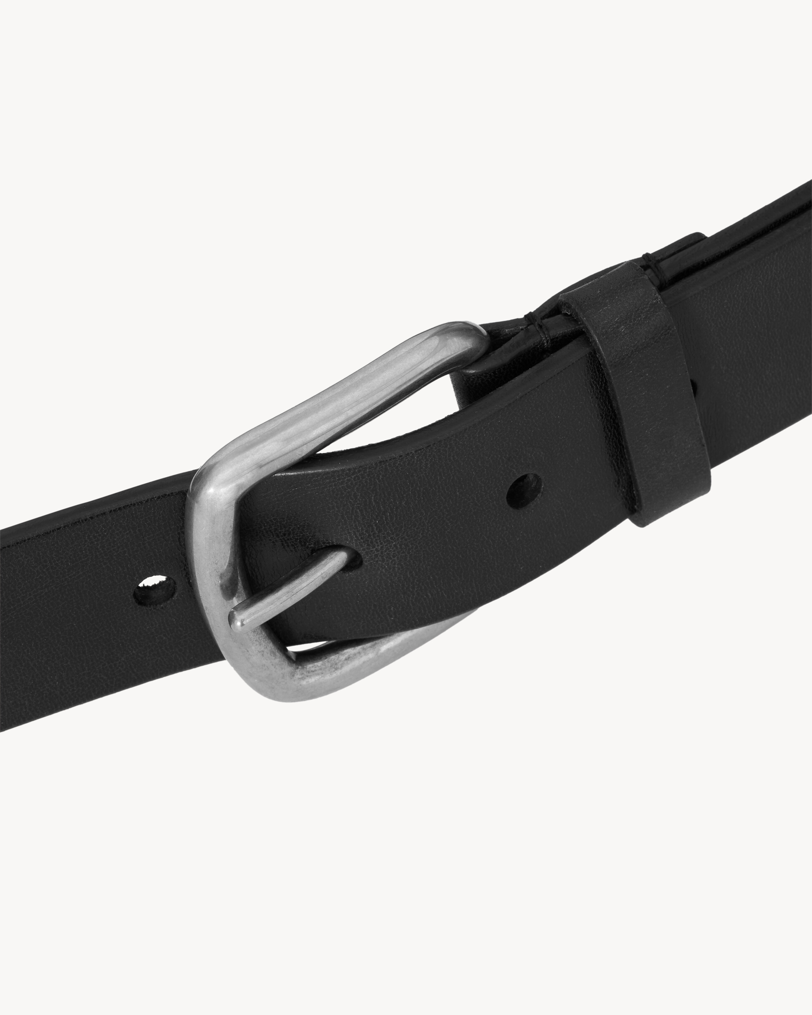 rectangular buckle belt in leather | Saint Laurent | YSL EN