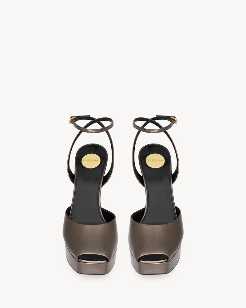LA SCANDALE platform sandals in metallic leather