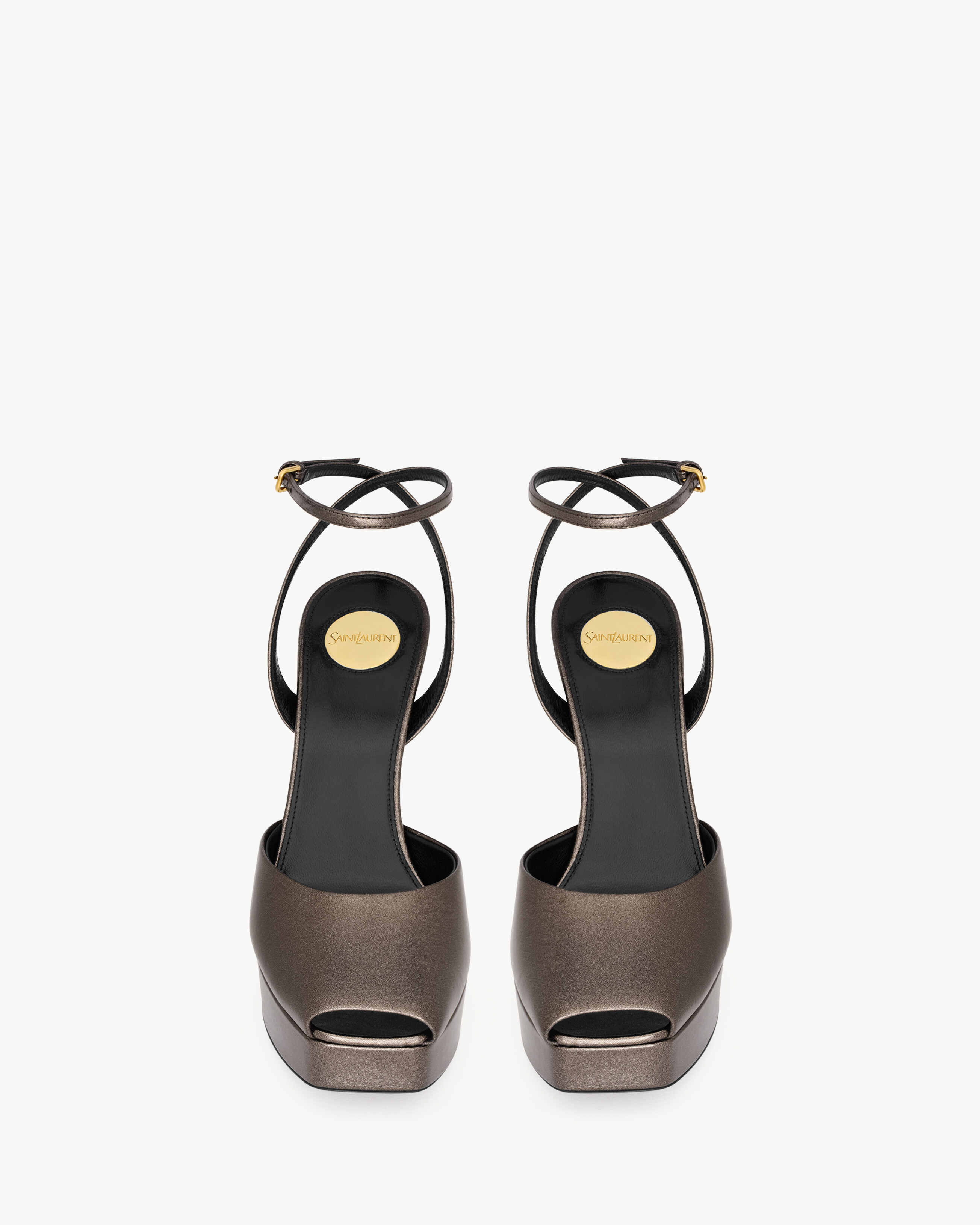 LA SCANDALE platform sandals in metallic leather